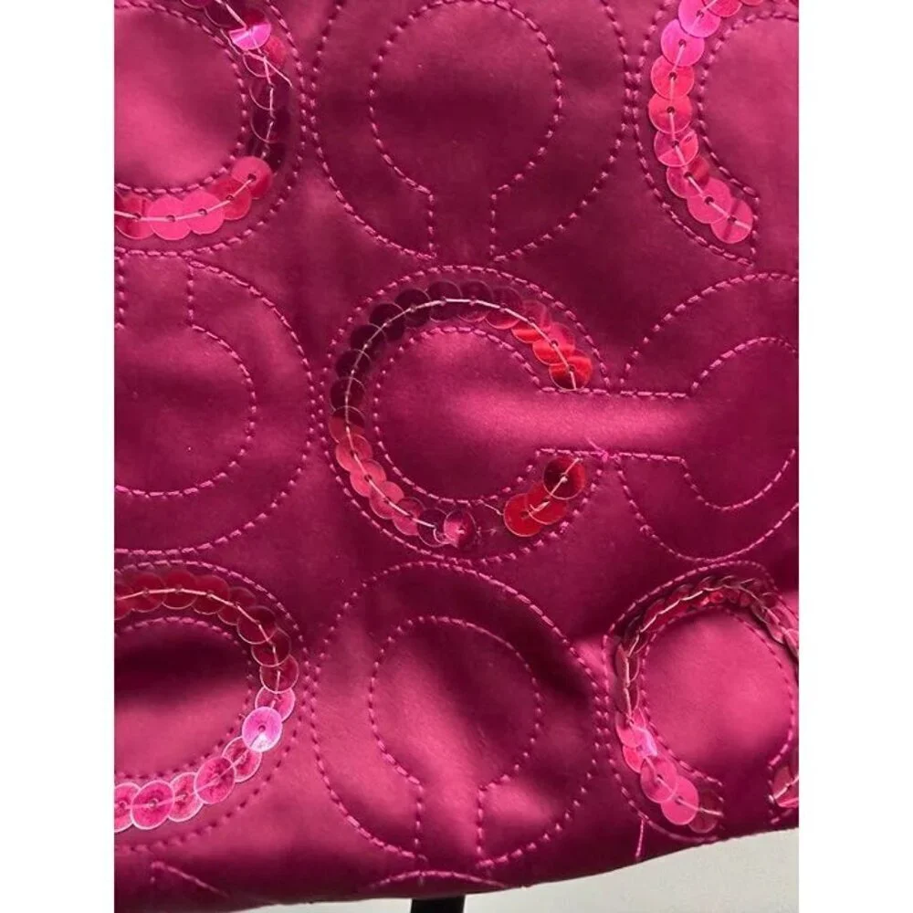 Coach Signature Sequin Passion Berry Handbag Tote